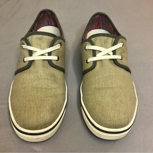 Vionic Bryson Orthaheel Tan Canvas Lace Up Walking Shoes Size 9.5